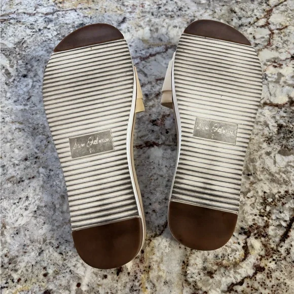 Sam Edelman Cream Slide Sandals with Tortoise Accent - Picture 5 of 6